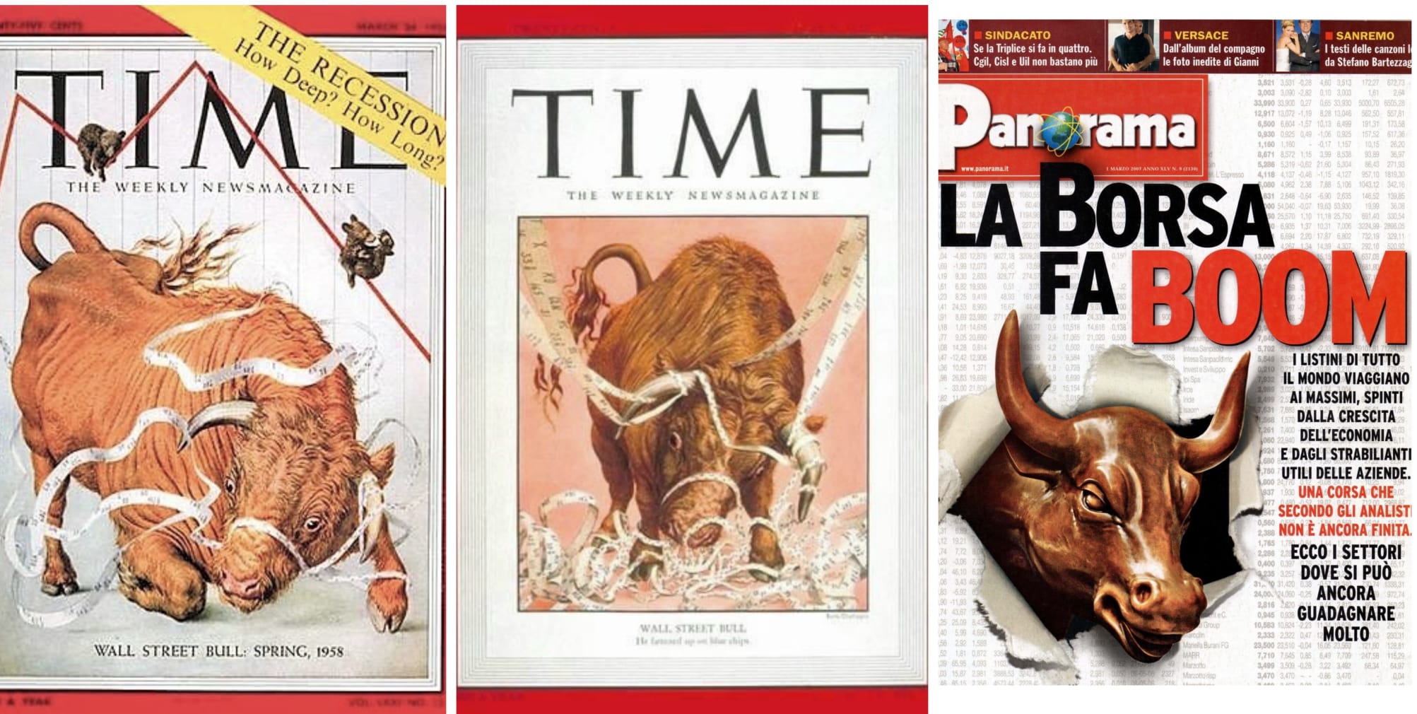 Il toro in carica in copertina.