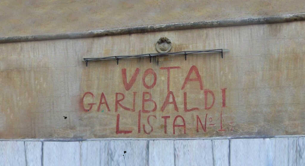 Vota Garibaldi, cancellata scritta storica a Roma