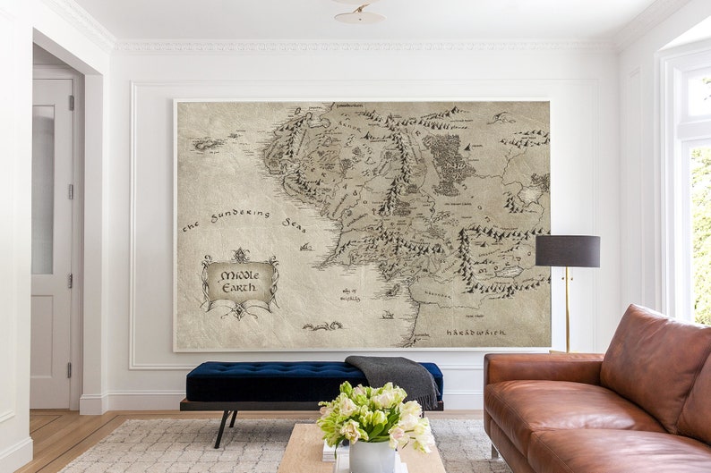 Mezzo Terra Mappa Muro Decor Lord of the Rings Wallpaper image 0
